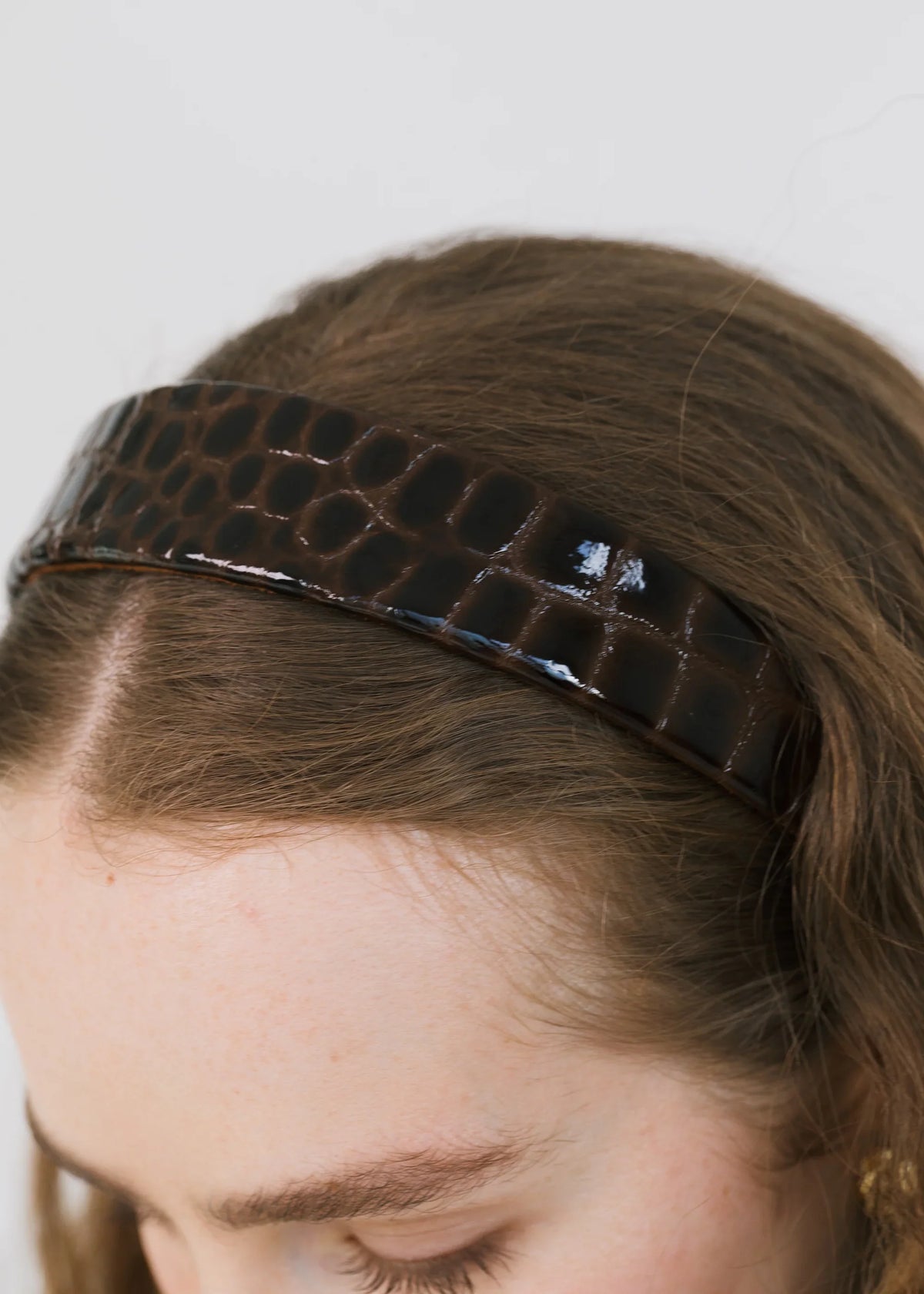 Célia Croc Leather Headband