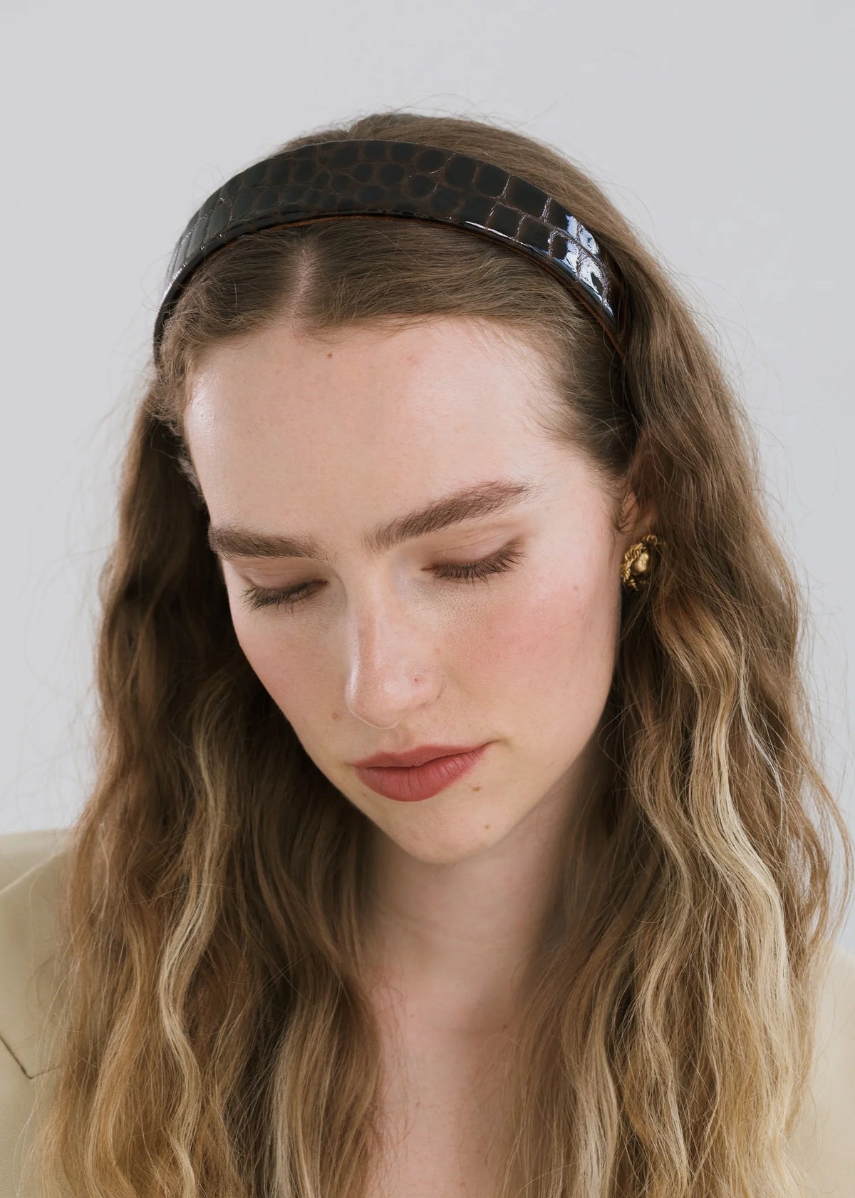 Célia Croc Leather Headband