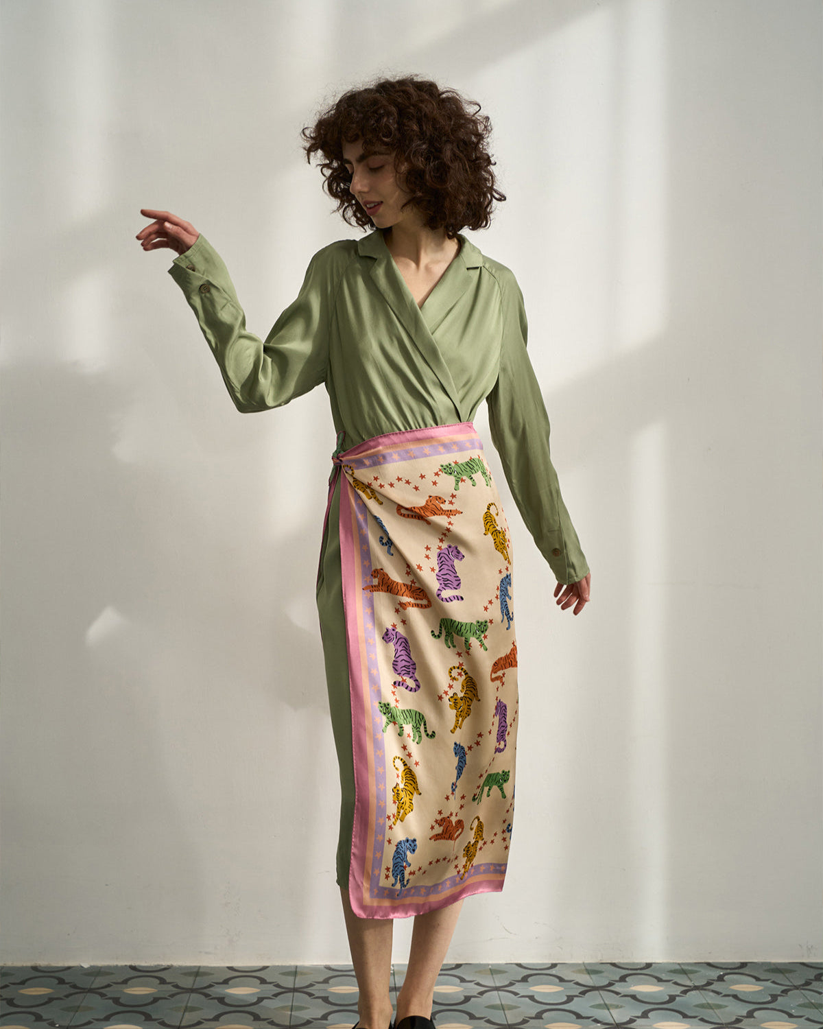 Valentina Print Silk Square