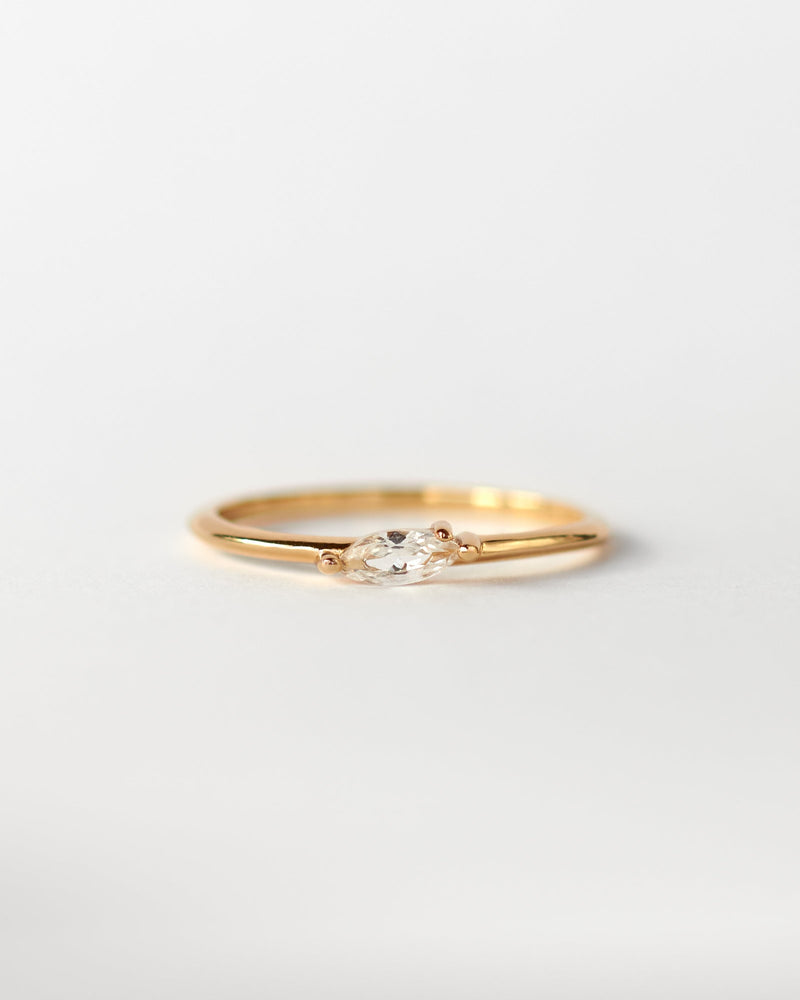 White Sapphire Leaflet Ring